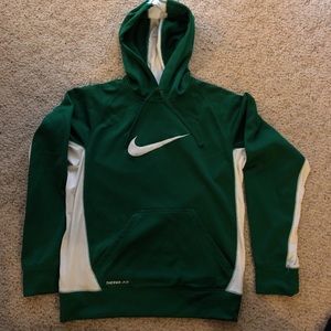 Nike therma fit small green and white hoodie.